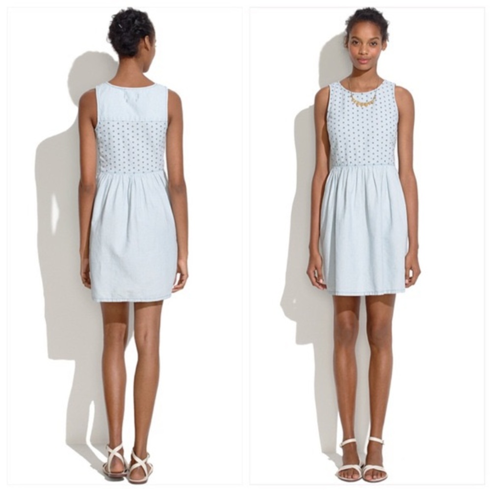 Madewell Chambray Eyelet Summer Denim Style Dress
